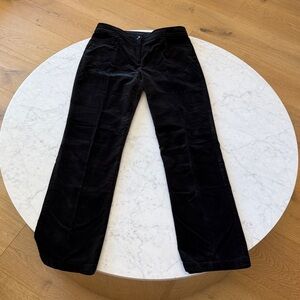 Eileen Fisher Black Velour Straight Leg Pants XS Pull On Stretch Velvet